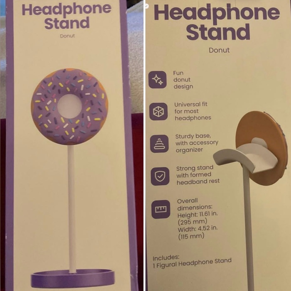 Donut Headphone Stand. 11.61” High.  NIB